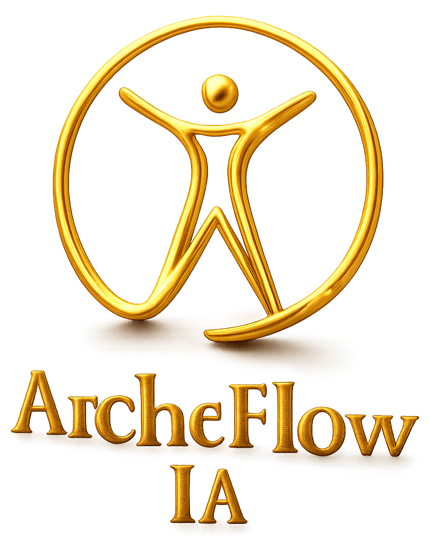 ArcheFlow IA - Logo 3D Ouro